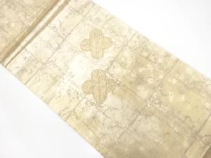 アンティーク　鷹の羽紋模様刺繍袋帯（材料）